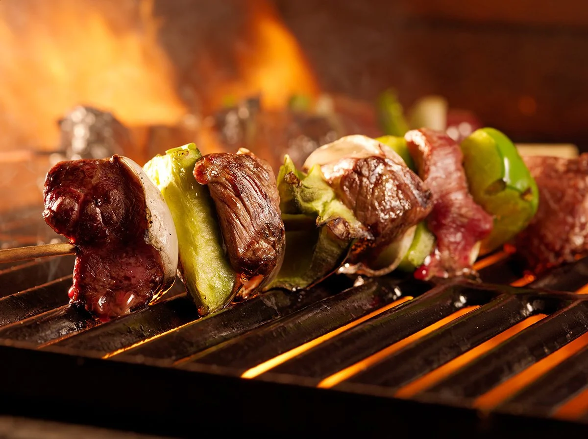 shish-ka-bob on the grill